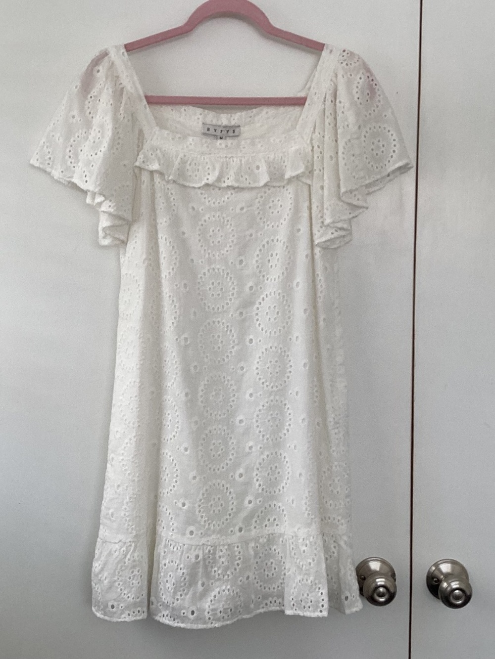 HYFVE, white eyelet dress, size M